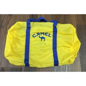 SUPER RETRO Camel Cigarettes Yellow Blue Collapsible Zip Up Duffle Bag